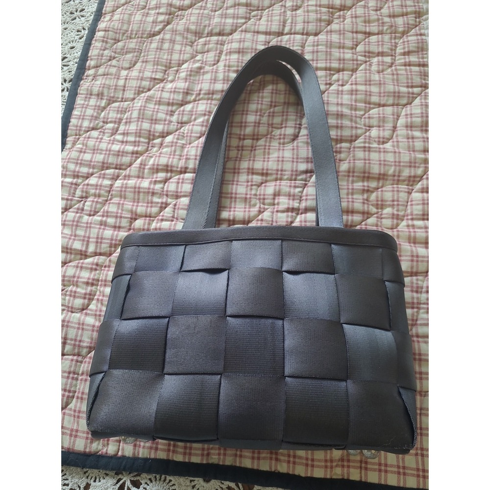 Harveys The Original Seat belt woven Bag dbl. handles Zip top closure gray artsy - Picture 4 of 12